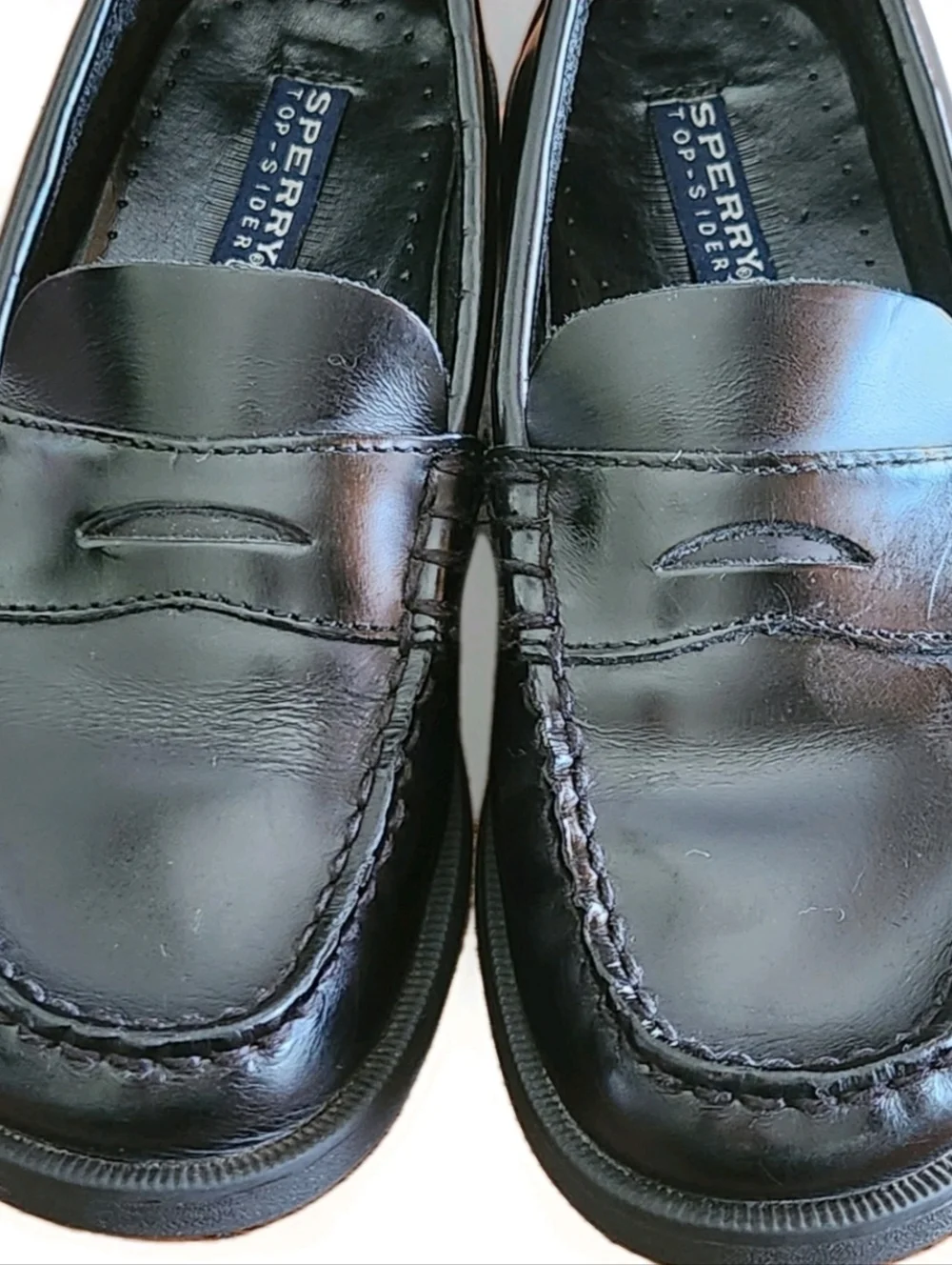 Sperry Colton Penny Loafers Boys 13.5 Black Leather School Uniform Dress Shoes